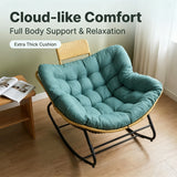 Oversized Papasan Rocking Chair Outdoor With Thick Cushion