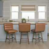 Elias - Swivel Rubberwood Barstool
