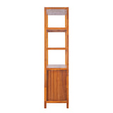 Modern Tall Storage Bookcase Cabinet With 2 Open Shelves & Double Doors