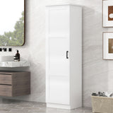 Storage Cabinet With 1 Door And Adjustable Shelf, Rectangle Shape - White