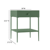 Colette - 1 Drawer Nightstand With Bottom Shelf - Green
