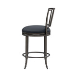 Vince - Commercial Grade Steel Frame Faux Leather Upholstered Swivel Counter Height Barstool