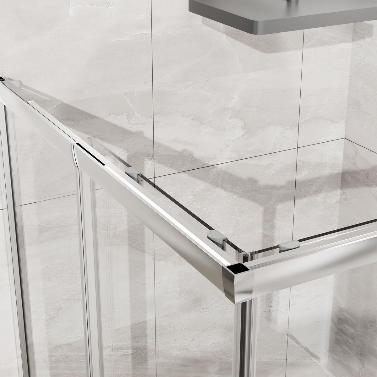 Corner Sliding Shower Door & Base Combo Kit With Magnetic (No Drain Kit)