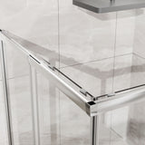 Corner Sliding Shower Door & Base Combo Kit With Magnetic (No Drain Kit)