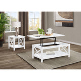 Slater - End Table With X Frame Trim - White
