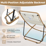 Outdoor Folding Chair With Adjustable Backrest (Set of 2)