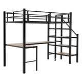 Loft Bed With L-Shaped Desk, Large Storage Space