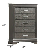 1 Piece Chest With Unique Drawers - Gray