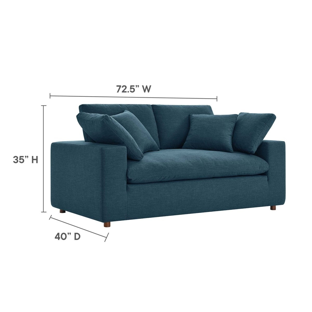 73 - Inch Commix Down Filled Overstuffed Fabric Loveseat - Loveseats available at Alpine Outlets in Denver