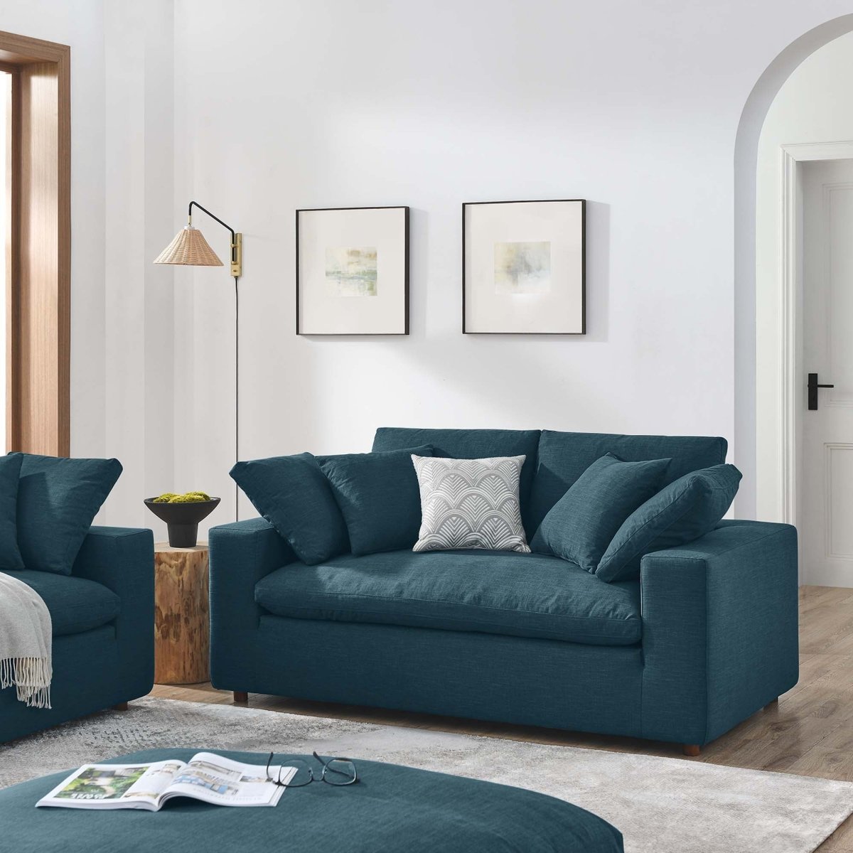 73 - Inch Commix Down Filled Overstuffed Fabric Loveseat - Loveseats available at Alpine Outlets in Denver