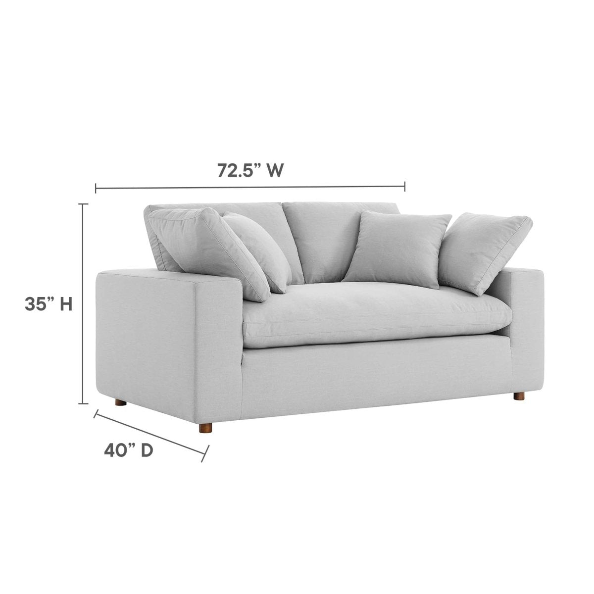 73 - Inch Commix Down Filled Overstuffed Fabric Loveseat - Loveseats available at Alpine Outlets in Denver