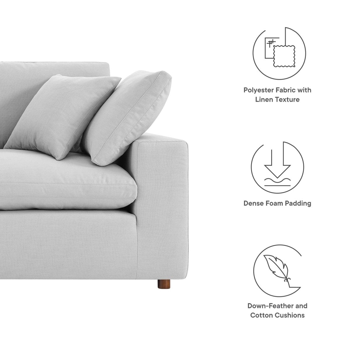 73 - Inch Commix Down Filled Overstuffed Fabric Loveseat - Loveseats available at Alpine Outlets in Denver