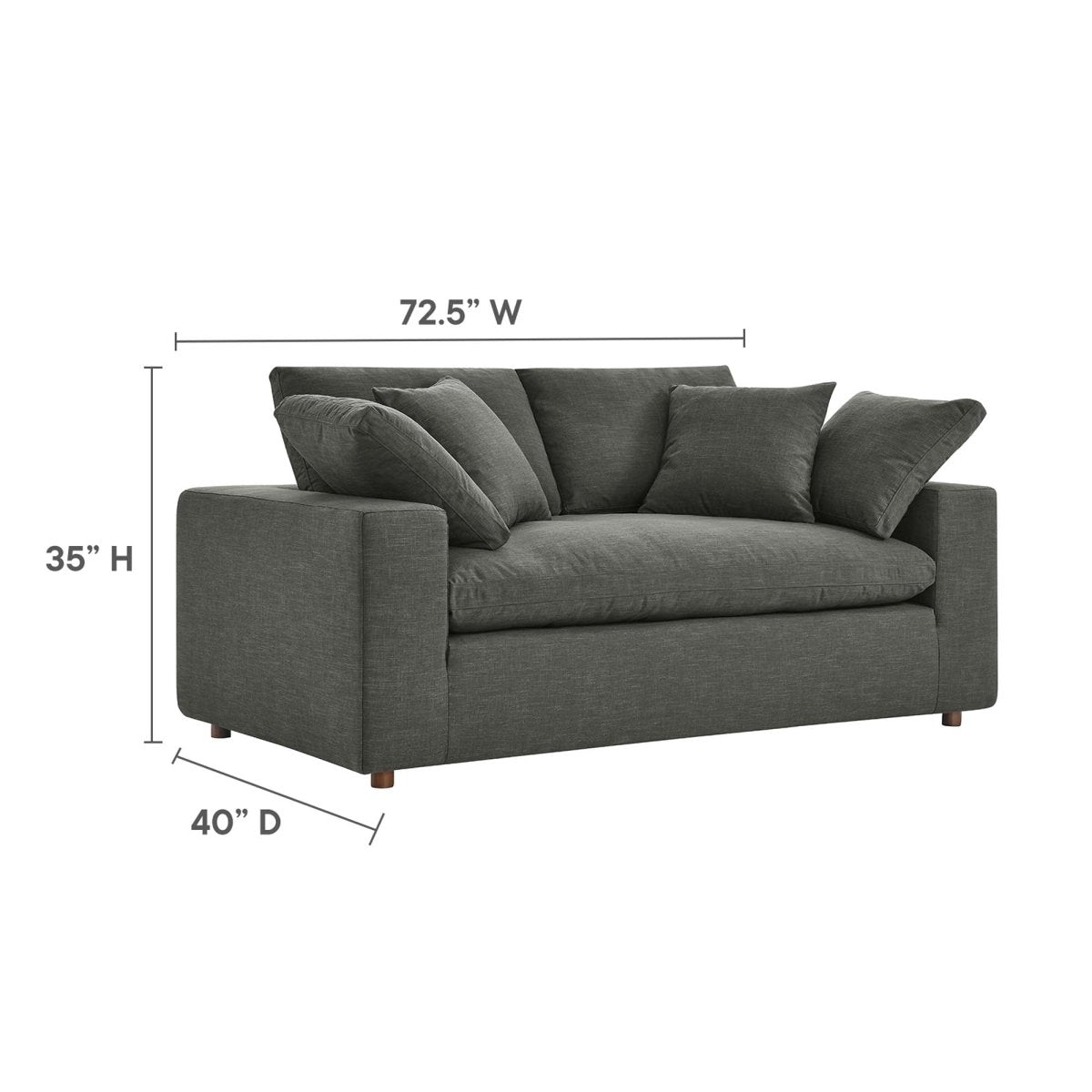 73 - Inch Commix Down Filled Overstuffed Fabric Loveseat - Loveseats available at Alpine Outlets in Denver