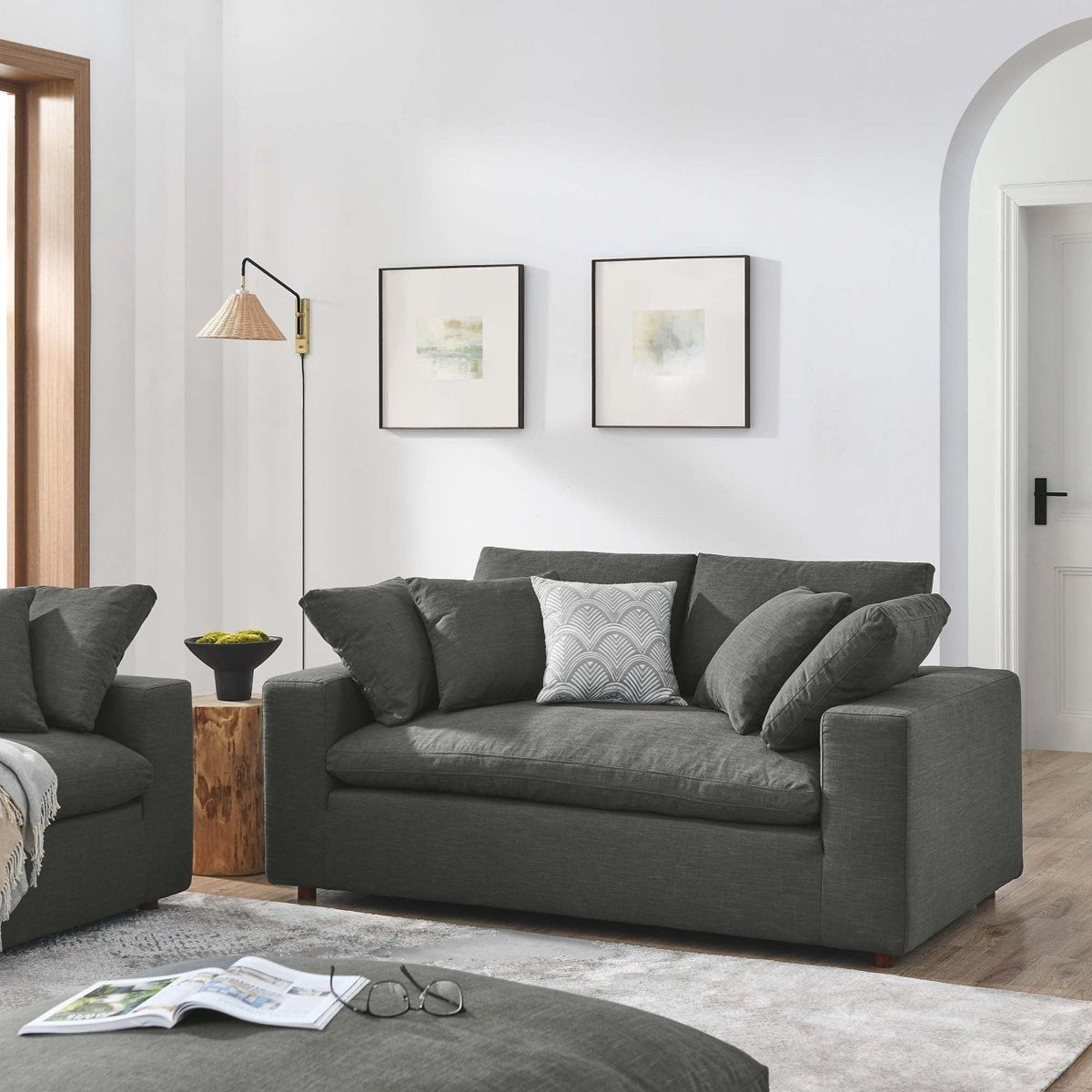 73 - Inch Commix Down Filled Overstuffed Fabric Loveseat - Loveseats available at Alpine Outlets in Denver