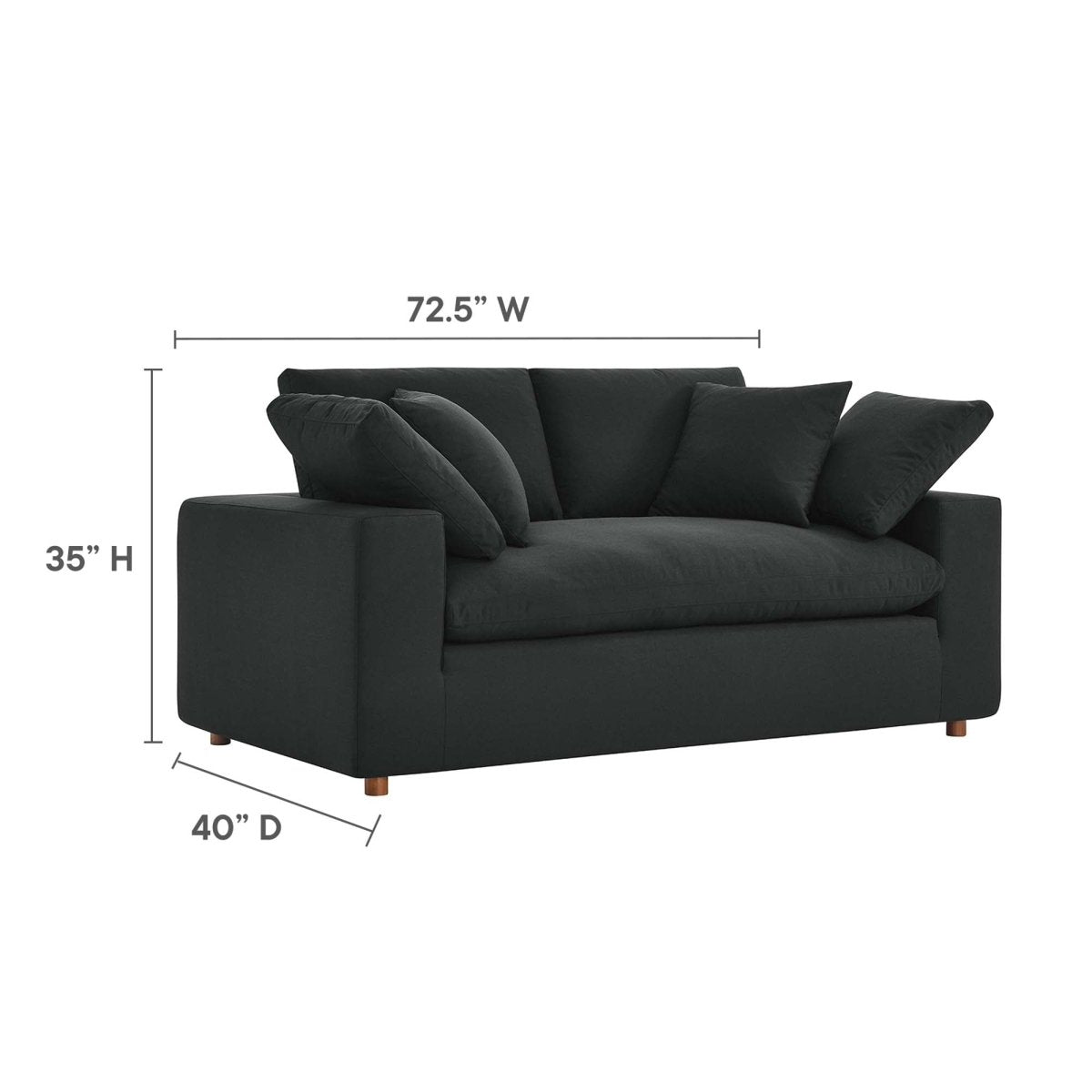 73 - Inch Commix Down Filled Overstuffed Fabric Loveseat - Loveseats available at Alpine Outlets in Denver