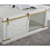 Coffee Table With Storage Drawer And Open Shelves - Antique White / Gold