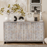 Accent Cabinet Sideboard Buffet Wooden Storage Server in Light Brown