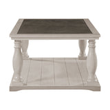Farmhouse Rectangular Coffee Table With 2 Tiers