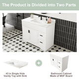 Bathroom Vanity Set, Fluted Cabinet, Soft Close Doors & Drawers - White