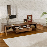 TV Stand With 2 Drawers And Open Shelving - Walnut