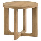 Kessler 2-Piece Round Coffee Table Set, Light Oak