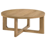 Kessler 2-Piece Round Coffee Table Set, Light Oak