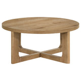 Kessler 2-Piece Round Coffee Table Set, Light Oak