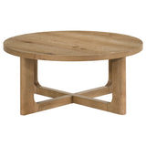 Kessler 2-Piece Round Coffee Table Set, Light Oak