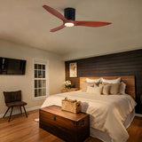 Low Profile Flush Mount Ceiling Fan With Light And Reversible Quiet Motor - Matte Black