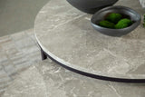 Lainey 2-Piece Round Faux Marble Nesting Coffee Table Grey