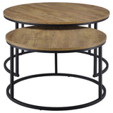 Lainey 2-Piece Round Nesting Coffee Table in Mango