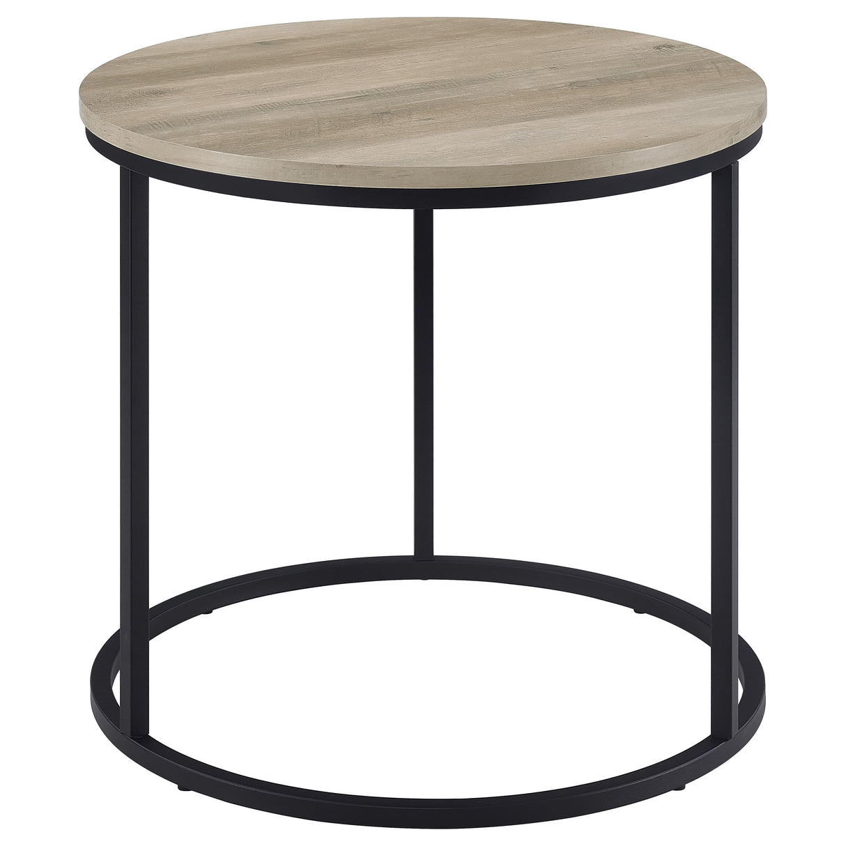 Lainey Round Occasional Side Table in Distressed Pine