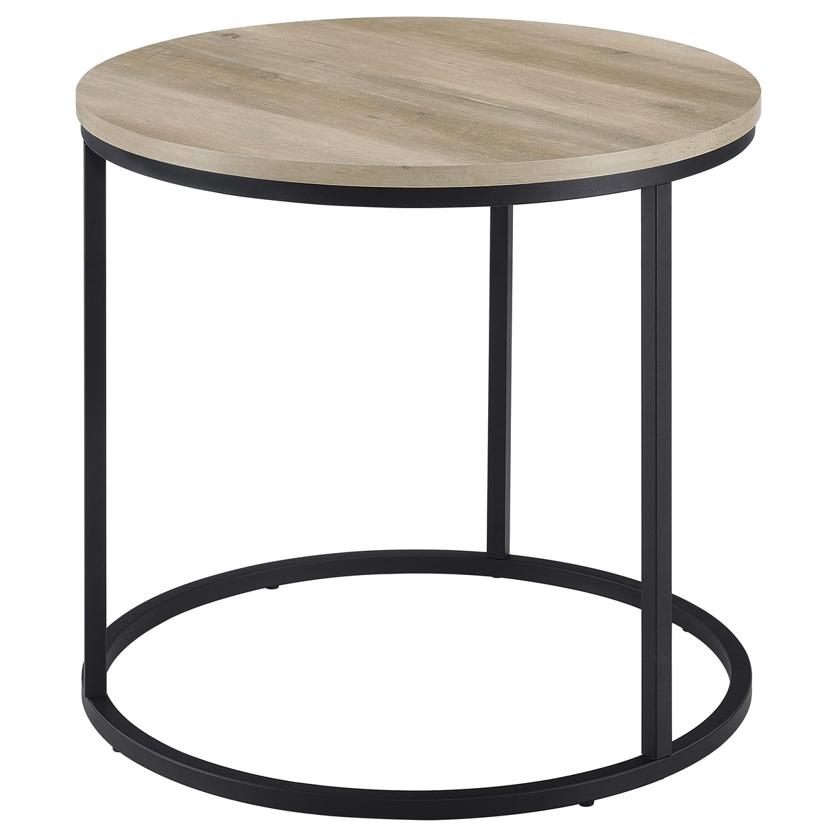 Lainey Round Occasional Side Table in Distressed Pine