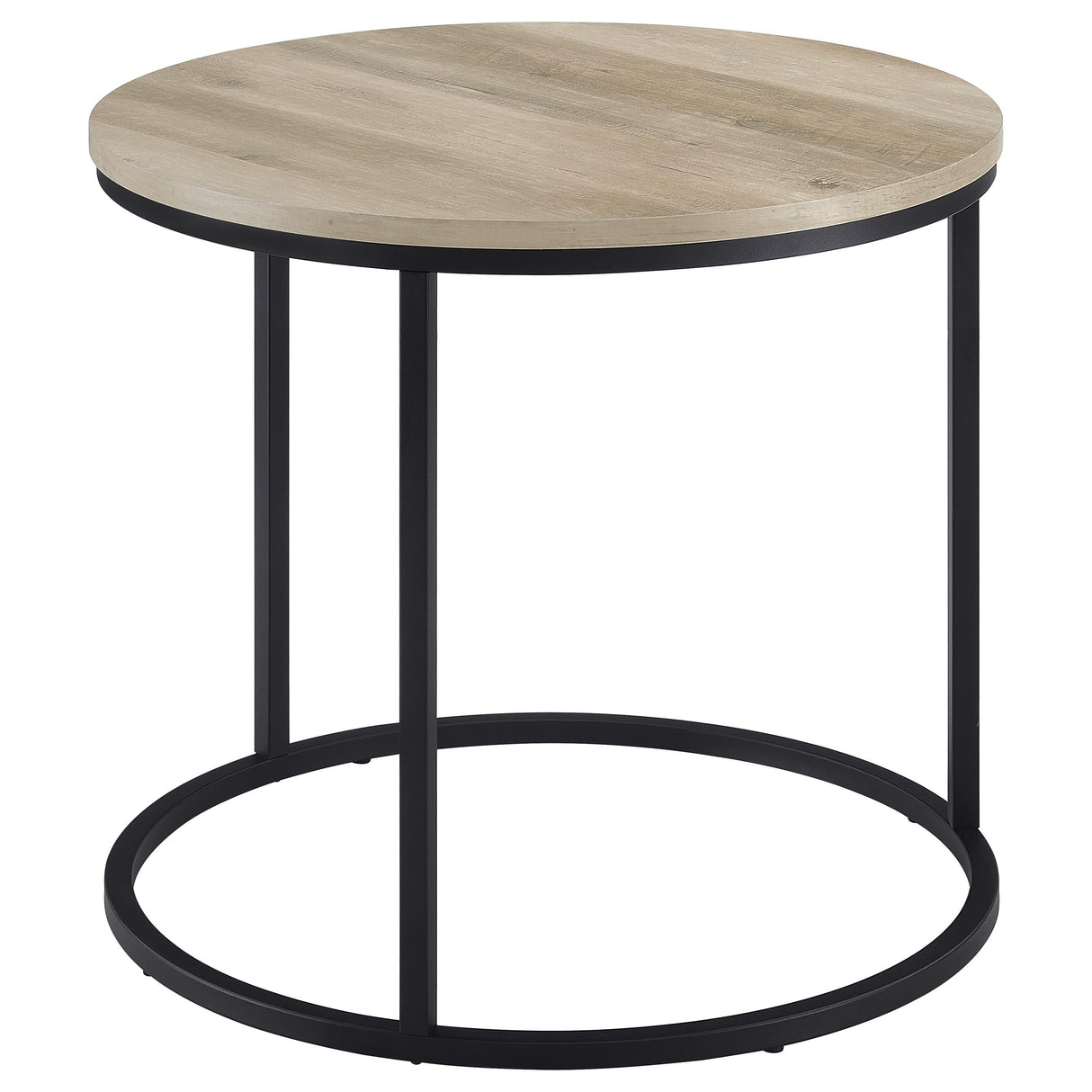 Lainey Round Occasional Side Table in Distressed Pine