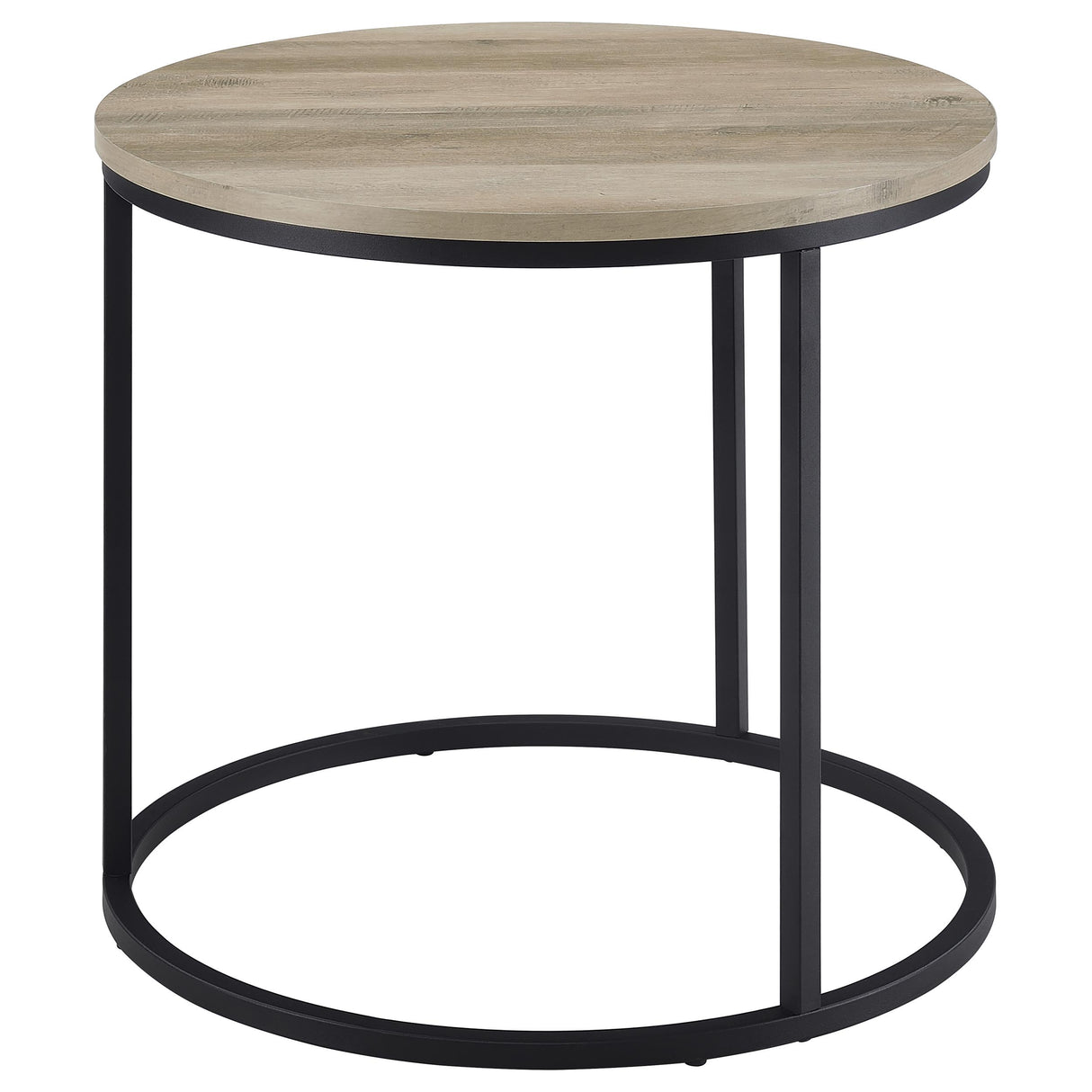Lainey Round Occasional Side Table in Distressed Pine