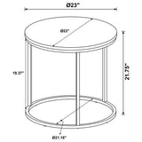 Lainey Round Occasional Side Table in Distressed Pine