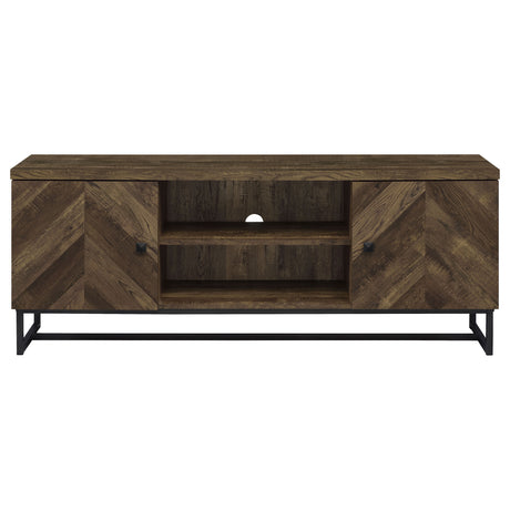 Myles 2-Door TV Stand 60 Inch Rustic Oak
