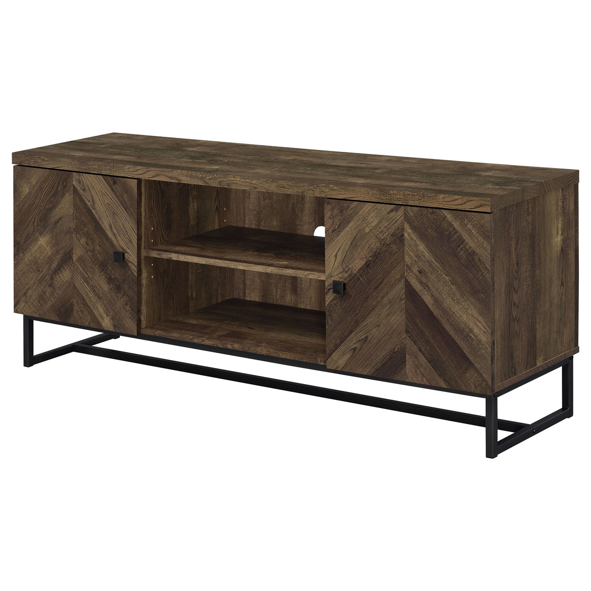 Myles 2-Door TV Stand 60 Inch Rustic Oak