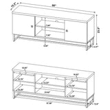 Myles 2-Door TV Stand 60 Inch Rustic Oak