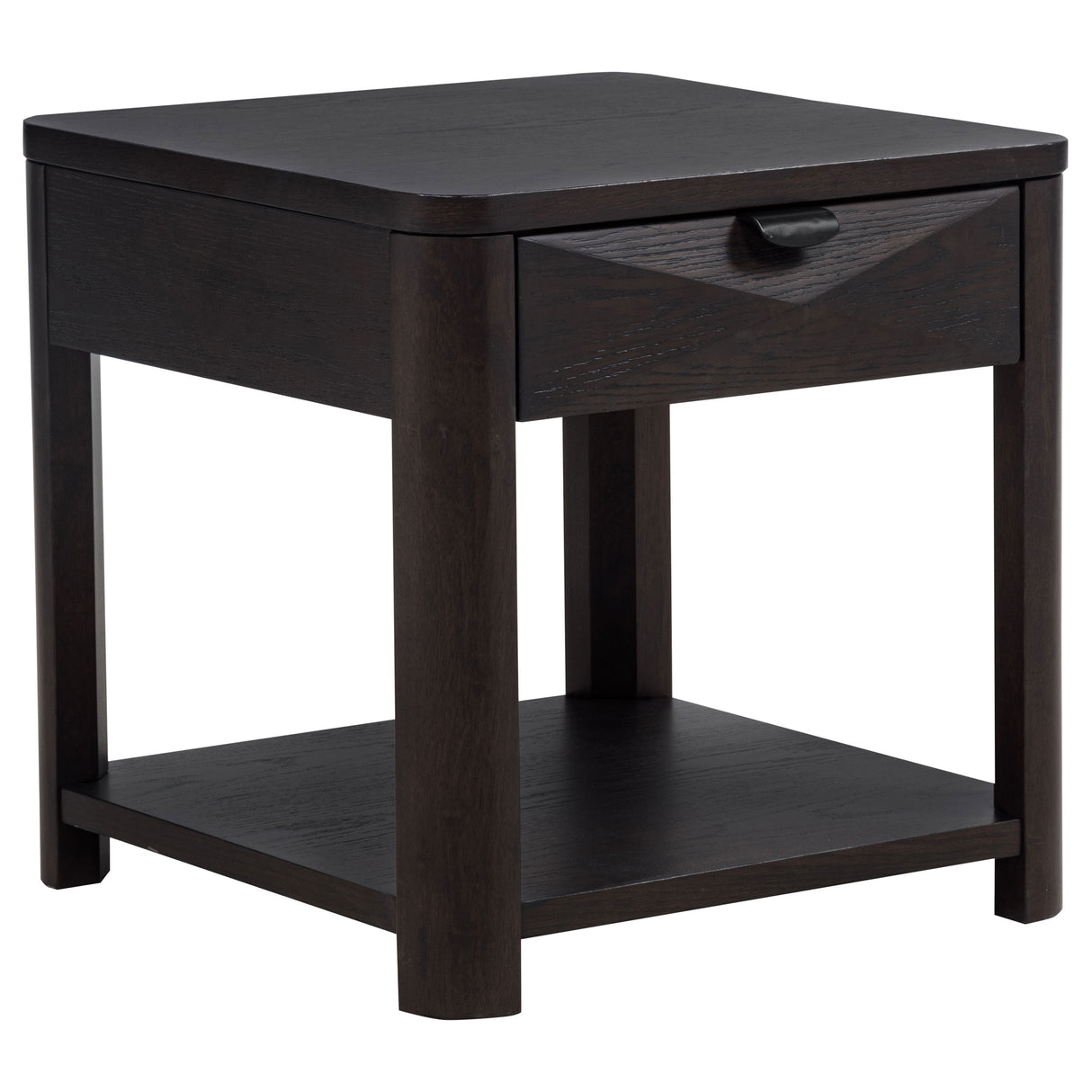 Marcelo Wood End Table with Drawer and Shelf, Coffee