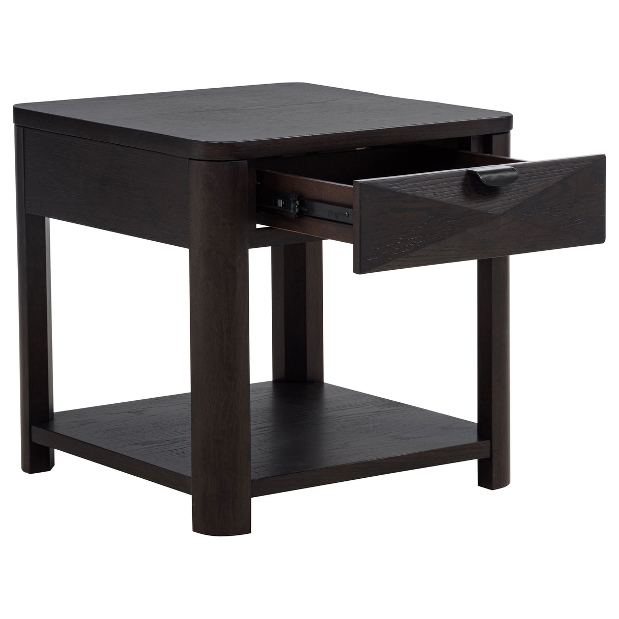 Marcelo Wood End Table with Drawer and Shelf, Coffee