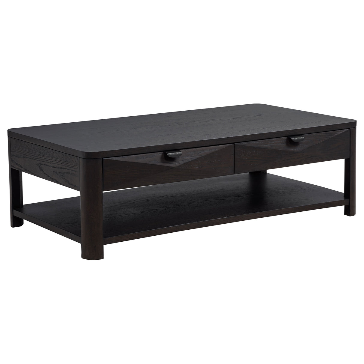 Marcelo Wood Coffee Table with 2 Drawers and Shelf
