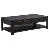 Marcelo Wood Coffee Table with 2 Drawers and Shelf