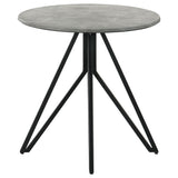 Hadi Round SmartTop Side End Table Cement Gunmetal