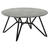 Hadi 2-Piece Round SmartTop Coffee and End Table Set, Cement