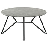 Hadi 2-Piece Round SmartTop Coffee and End Table Set, Cement