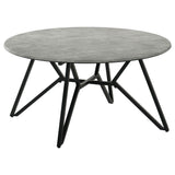 Hadi Round SmartTop Coffee Table - Cement and Gunmetal