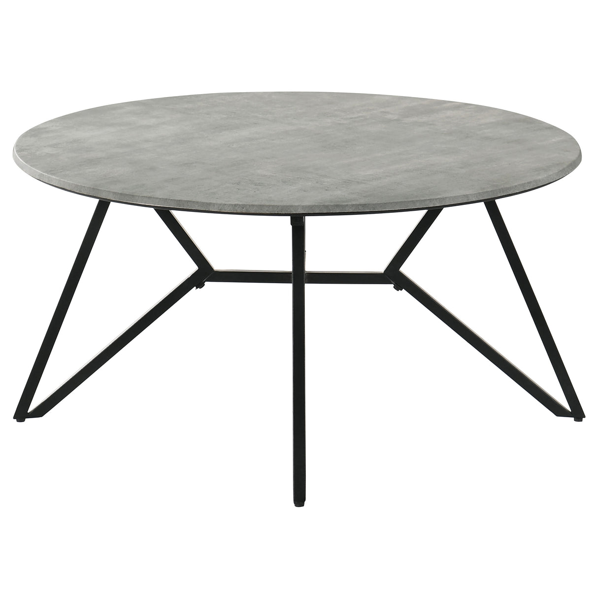 Hadi Round SmartTop Coffee Table - Cement and Gunmetal