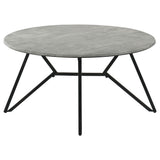 Hadi Round SmartTop Coffee Table - Cement and Gunmetal