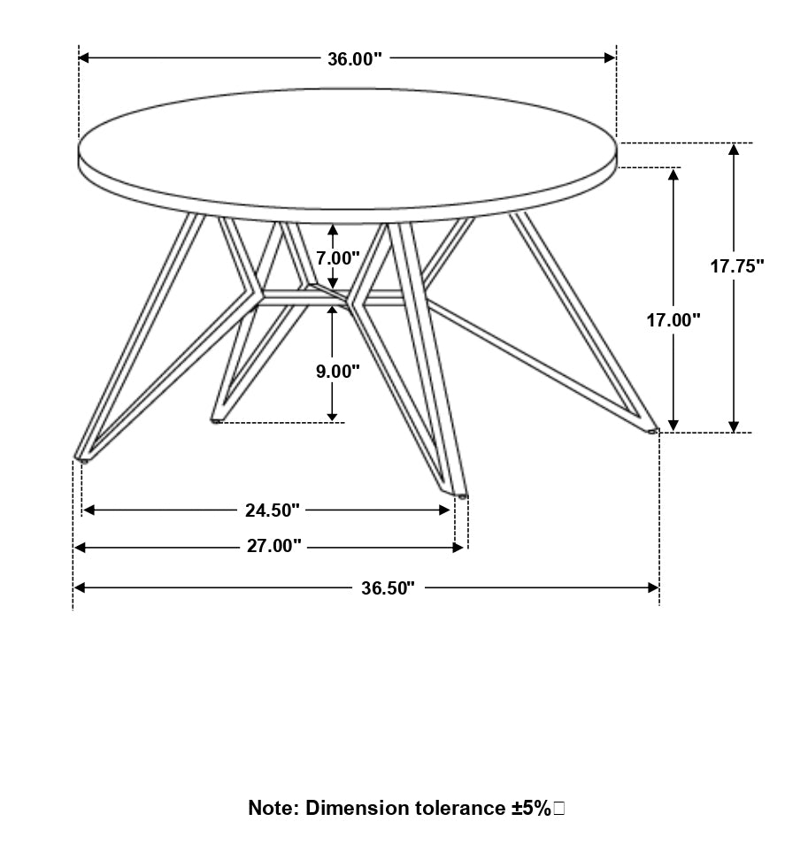 Hadi Round SmartTop Coffee Table - Cement and Gunmetal